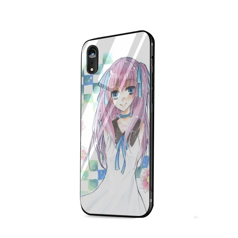 Чехол Desxz аниме Kawaii glass чехол для iphone 5 5s se 6 6s 7 8 Plus X XR XS Max |