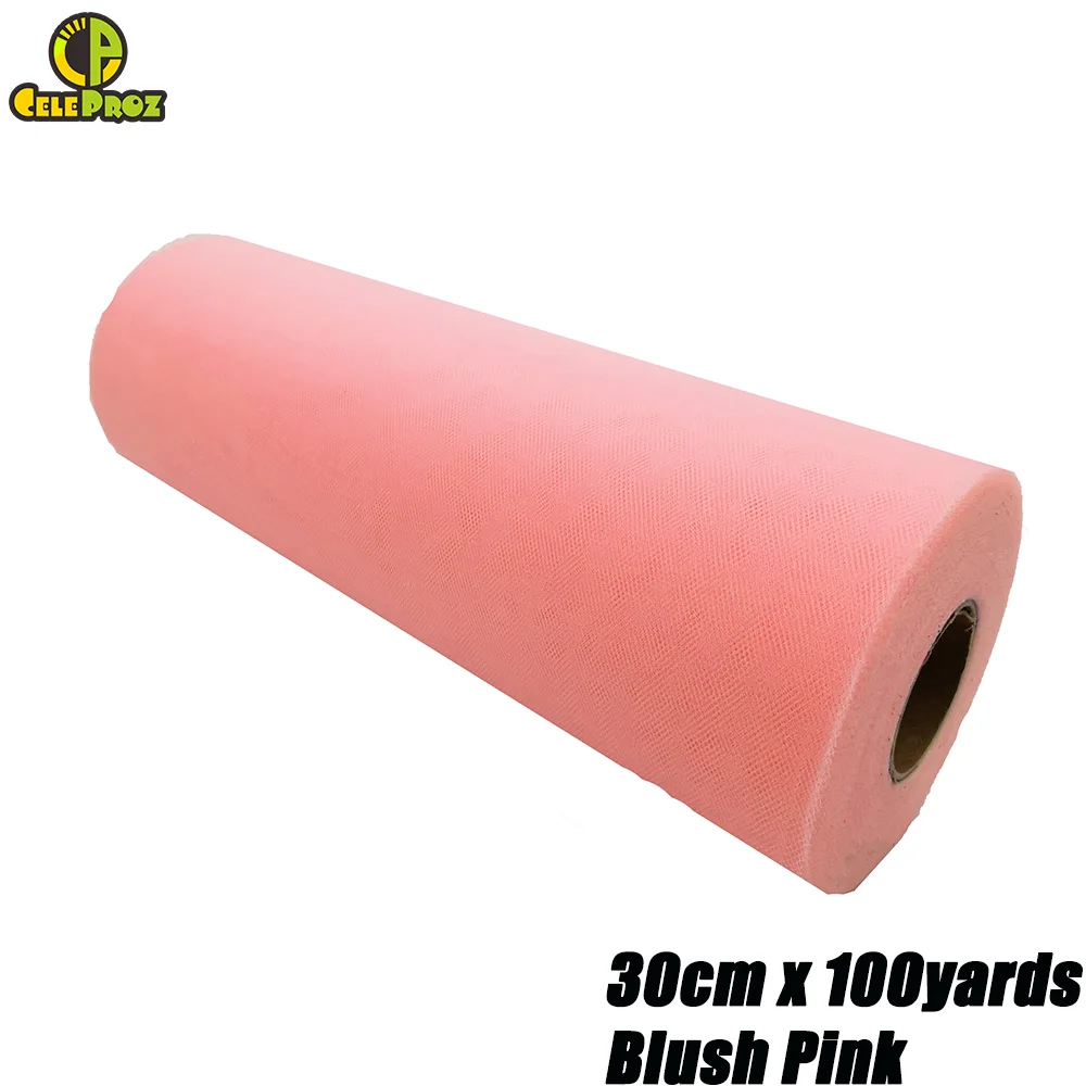 30cm Blush Pink 30 см 100 ярдов белый тюль рулон Тюль органза Ткань DIY открытый свадьба день рождения Alise Runner центральные украшения принадлежности - Цвет: 30cm Blush Pink