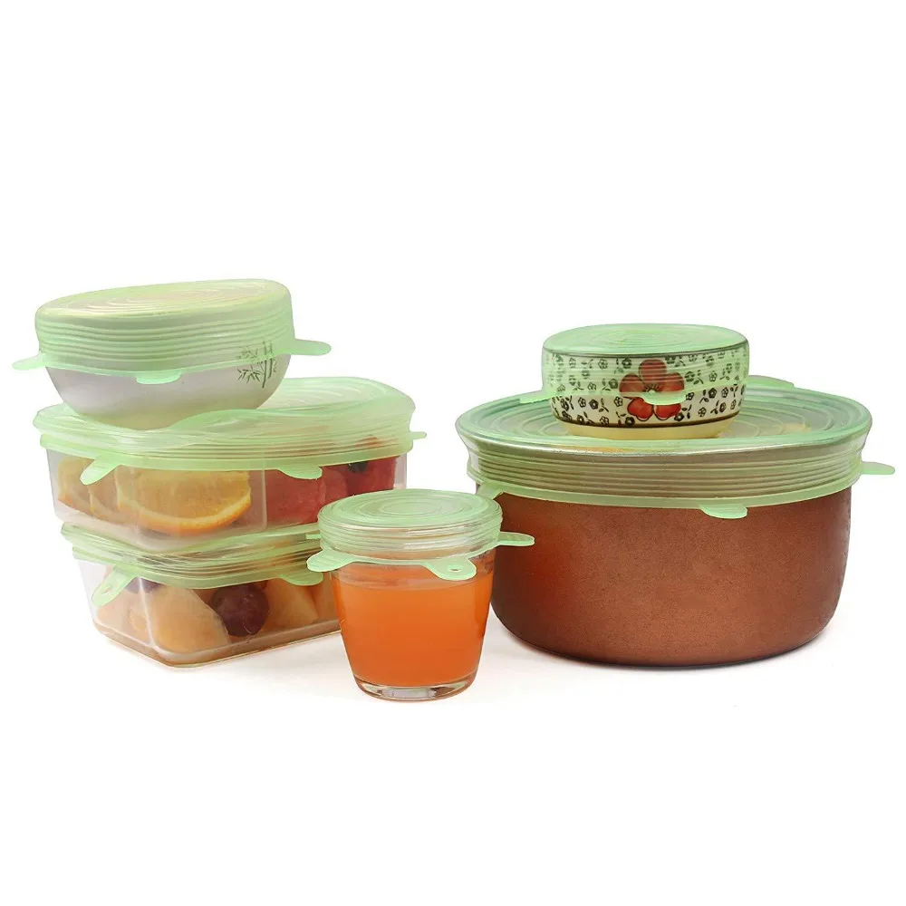 6pcs/set Silicone Storage Vacuum Cover Stretch Lid Bowl Sealed Fresh Lids | Дом и сад