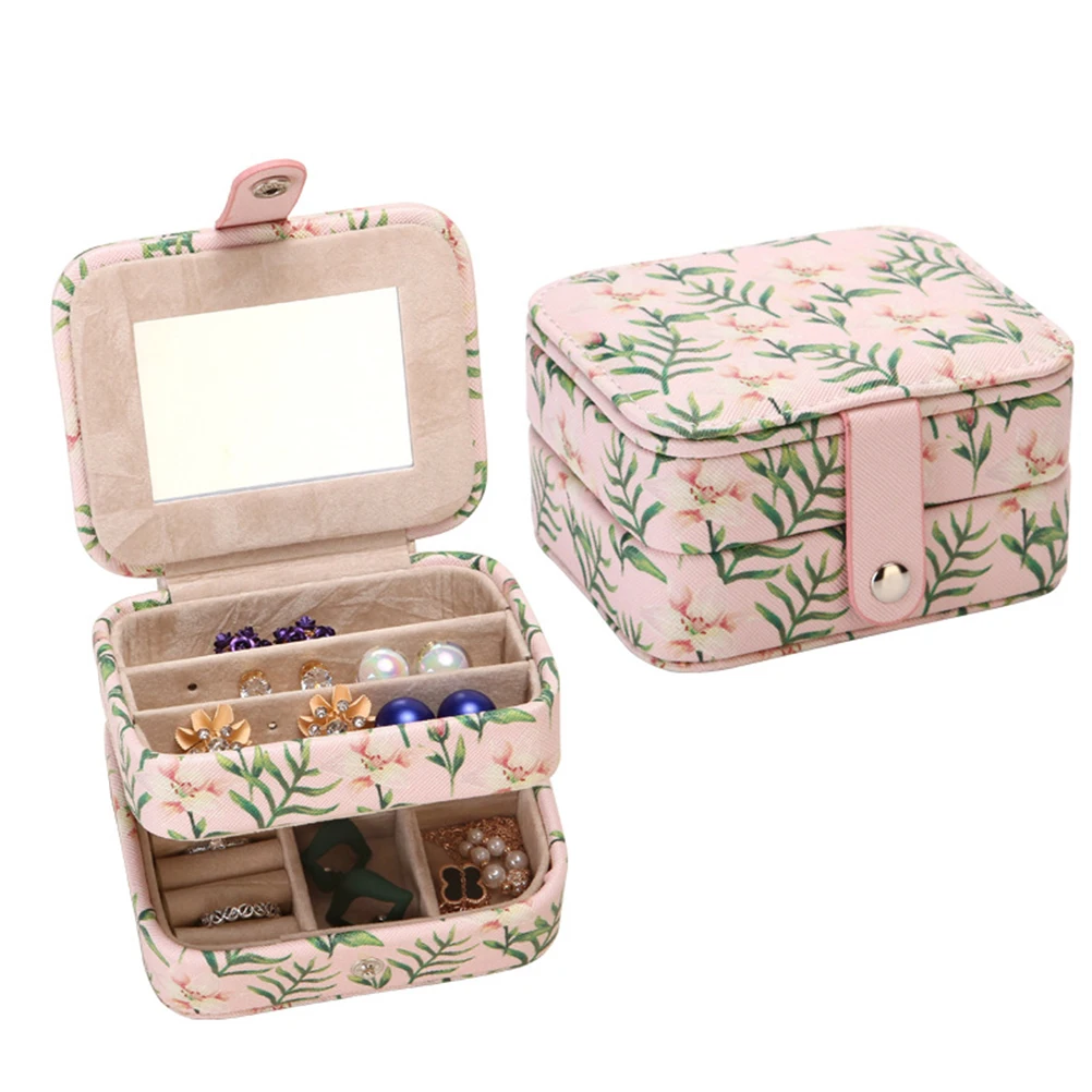 Jewelry Box Two-Layer PU Travel Organizer Display Storage Case for Rings Earrings Necklace | Дом и сад