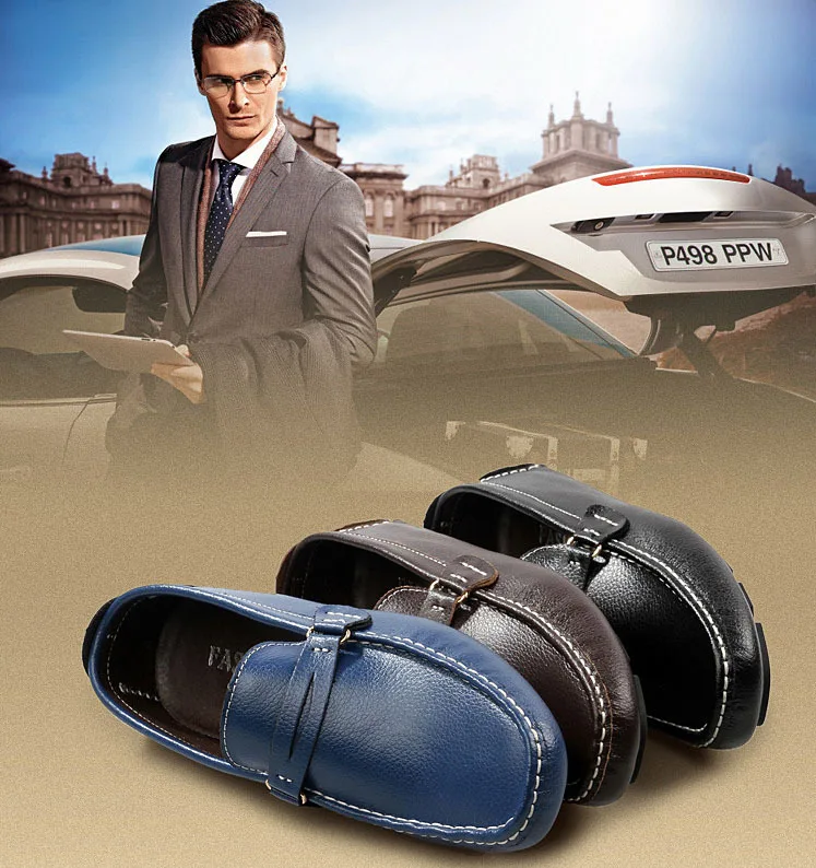Men Flats 2017 New Best Quality Genuine Leather Casual Shoes Soft Penny Loafers Comfortable Driving Boat Sapatos | Обувь