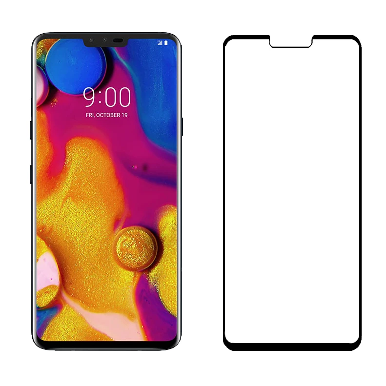 Закаленное стекло премиум класса 75 шт./лот 2.5D для LG V40 ThinQ полное покрытие экрана
