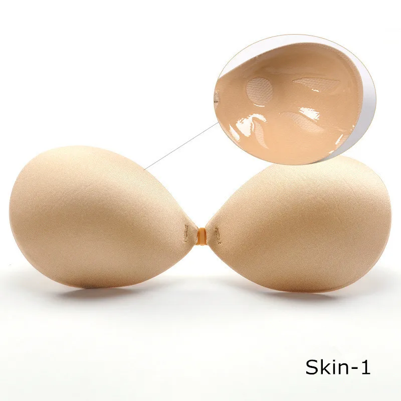Skin-1 Женский силиконовый пуш-ап бюстгальтеры на невидимом без бретелек самоклеющийся бюстгальтер для женщин липкое соблазнительное женское белье с открытой спиной - Цвет: Skin-1