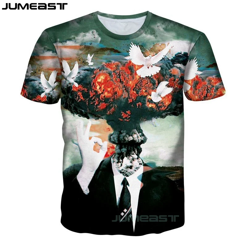 Бренд Jumeast мужская и женская футболка с 3D принтом новая модная летняя коротким
