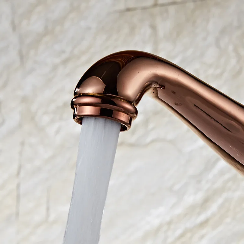 

Bathroom Basin Faucets Brass Rose gold with Diamonds Mixer Tap Single Handle Hot & Cold Washbasin Tap torneiras banheiro faucet