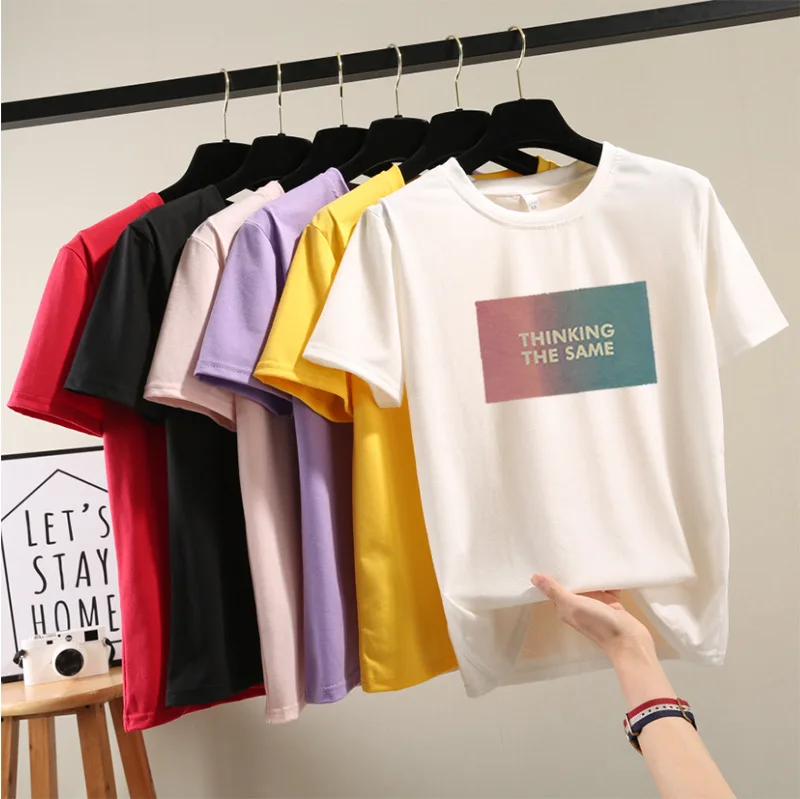 Женская футболка в Корейском стиле Harajuku Kawaii элегантная летняя 2019|Футболки| |