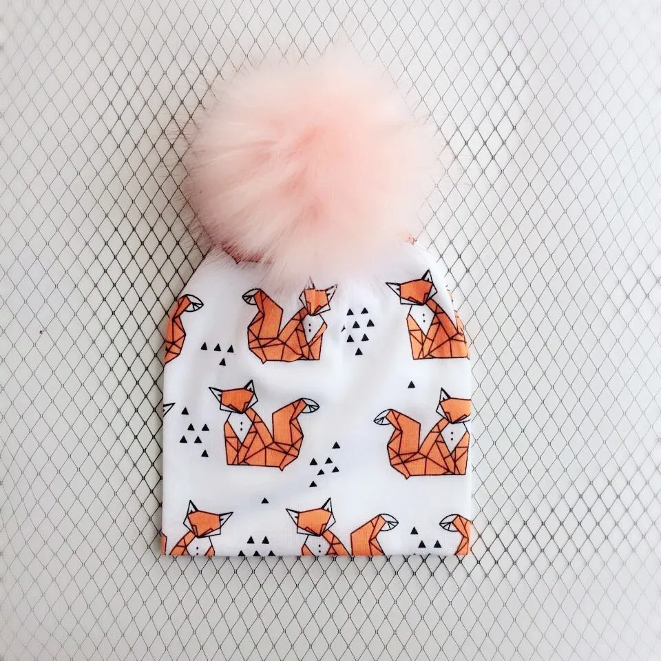 3 fox a Модный комплект для новорожденных, детская шапка, шапка для девочек и мальчиков, детские шапки для младенцев, шапки с черепом, шапочки, реквизит для детей - Цвет: 3 fox a