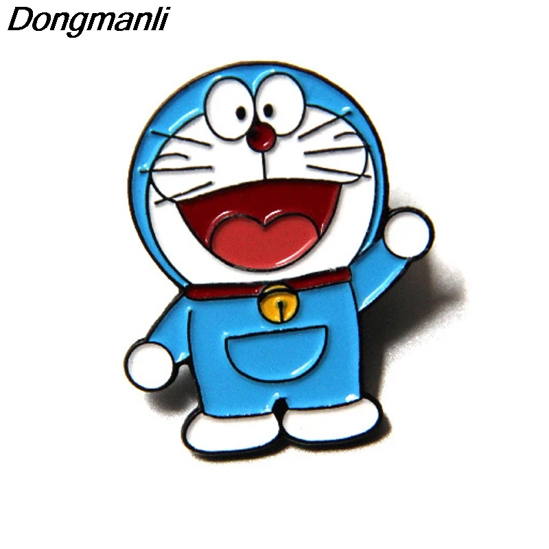 P3746 Dongmanli аниме «Дораэмон» кошка металлическая Глянцевая булавки и броши для нагрудных значки на рюкзак сумки значок милые подарки воротник ювелирные изделия