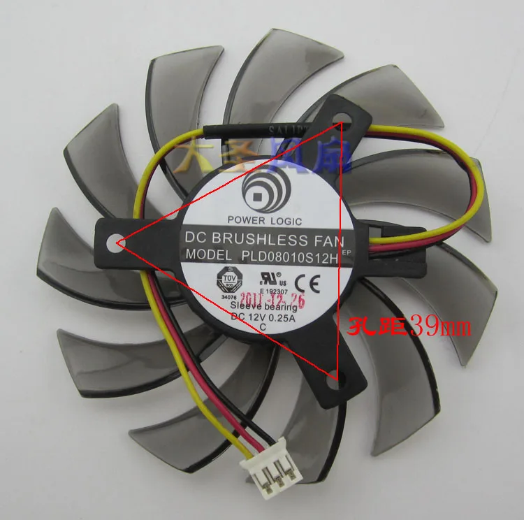 Новый оригинальный охлаждающий вентилятор для видеокарты Gigabyte PLD08010S12H 12 в 0 25 а