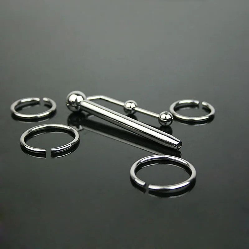 2 ring urethral dilator penis plugs and sounds insert rod stainless steel cockring urethra plug sounding cok rings sex toys | Красота и
