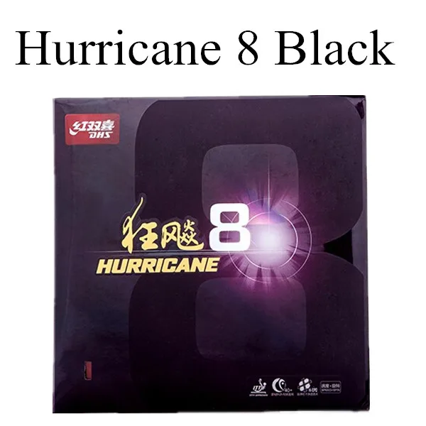 Hurricane 8 black DHS Hurricane8 H8 Hurricane 8 Hurricane 3-50 350 skyline 3-60 360 Pips-In настольный теннис резиновый с губкой - Цвет: Hurricane 8 black