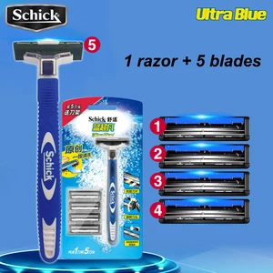 1 Бритва 5 лезвийнабор, оригинальная бритва Schick Ultra Blue, мужские инструменты для бритья волос, бритва для бороды, бесплатная доставка