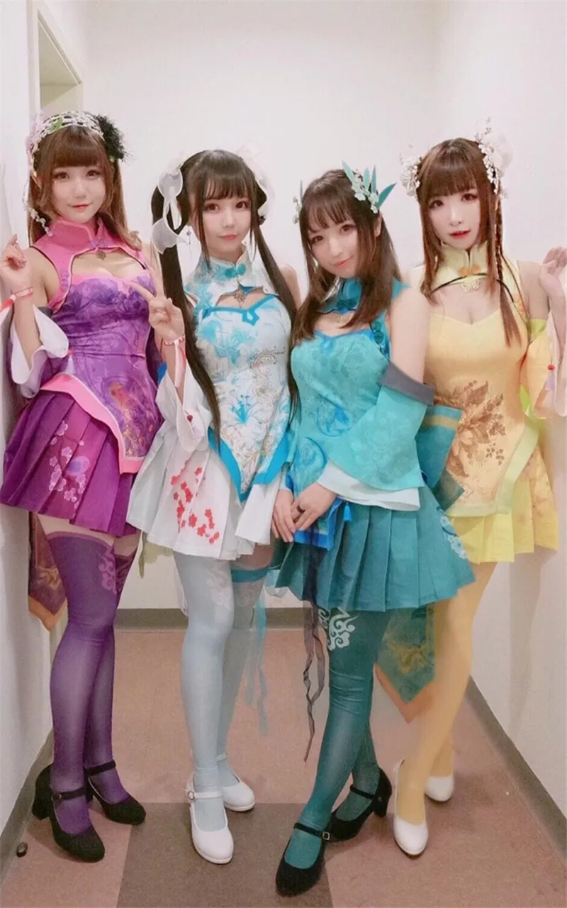 Новинка! Новинка! VOCALOID Vocaloid Taoyuan Love Song House Dance ослепительное платье Yan He женский костюм-Чонсам для косплея