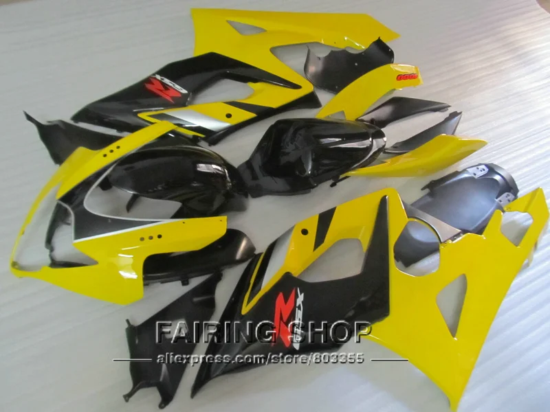 Пресс-форма для подходит для Suzuki GSXR 1000 K5 K6 2005 2006 желто-черные обтекатели комплект GSXR1000 05 06 BZ09