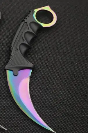 Реального CS Go Karambit Ножи Counter Strike Кемпинг Пеший Туризм выживания Ножи оболочка армейские коготь Ножи 6 цветов Прямая - Цвет: Многоцветный