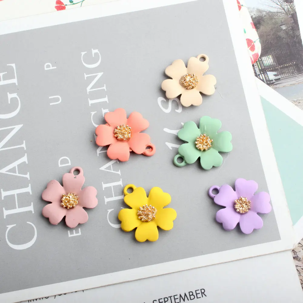 100 шт. эмалевые подвески в виде цветка с распылителем | Украшения и аксессуары