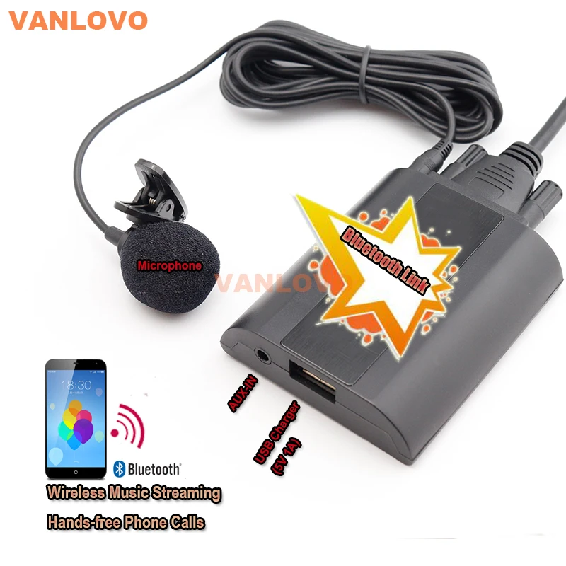 Автомобильный комплект Bluetooth Link с адаптером интерфейса Aux-in и зарядным