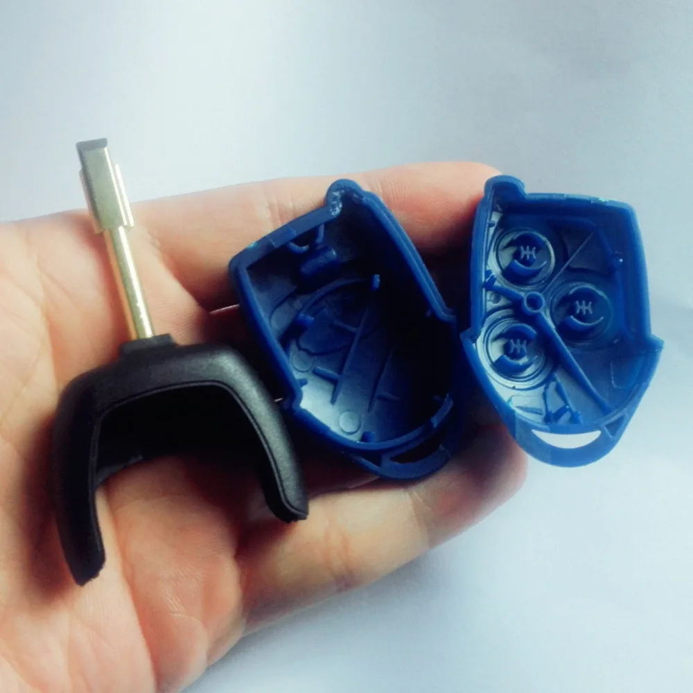 10 шт./лот 3 кнопочный чехол для автомобильного ключа с логотипом Ford Transit Blue Case|button