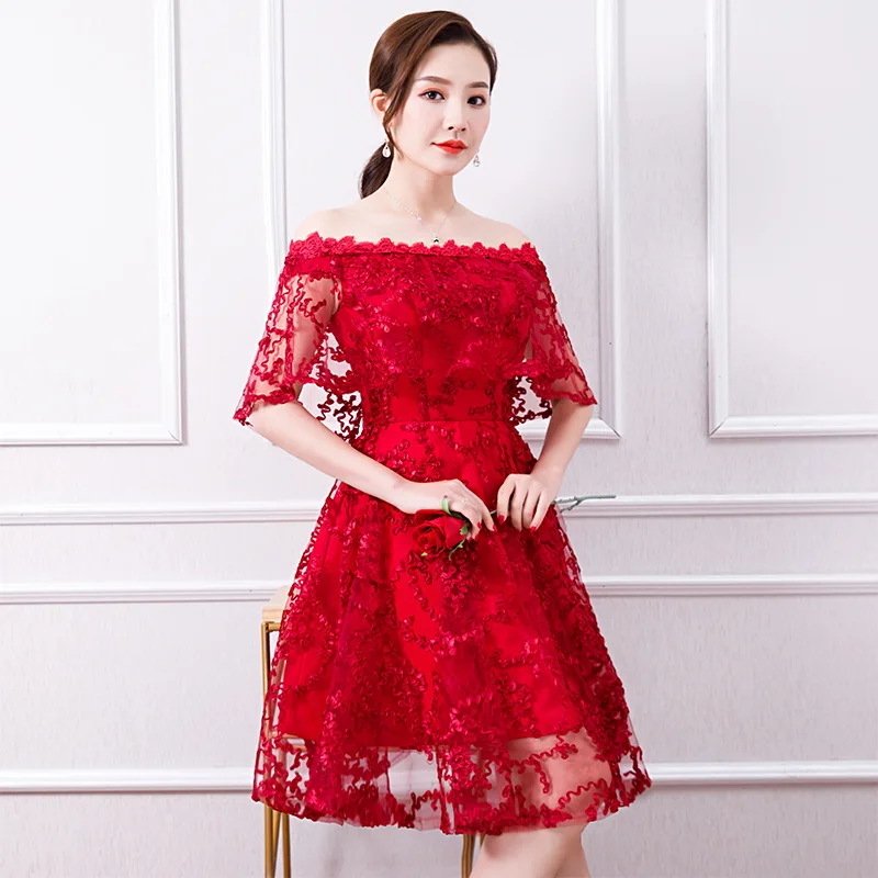 Элегантное улучшенное женское тонкое платье с коротким рукавом, цветочный кружевной праздничный костюм, классическое шифоновое вечернее платье, красивое банкетное платье