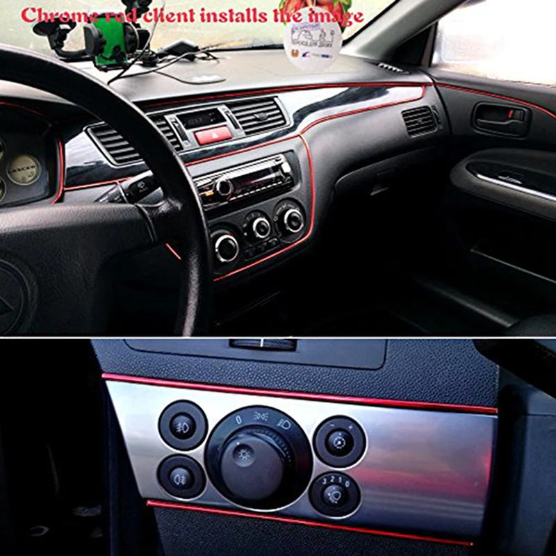 Car Interior Decoration Moulding Trim Strip DIY Exterior Line Sticker Insert Air Outlet Dashboard 3D 5M DB013 | Автомобили и