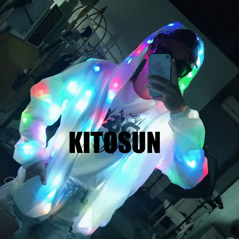 Colorful Led Luminous Costume Clothes Dancing LED Growing Lighting Robot Suits Clothing Men Event Party Supplies Stage Props
