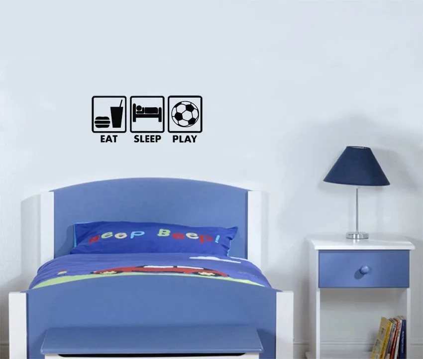 Креативные виниловые Крутые Настенные наклейки с цитатами Eat Sleep Play футбол детская спальня наклейка на стену стикер с изображением декоративная роспись комнаты