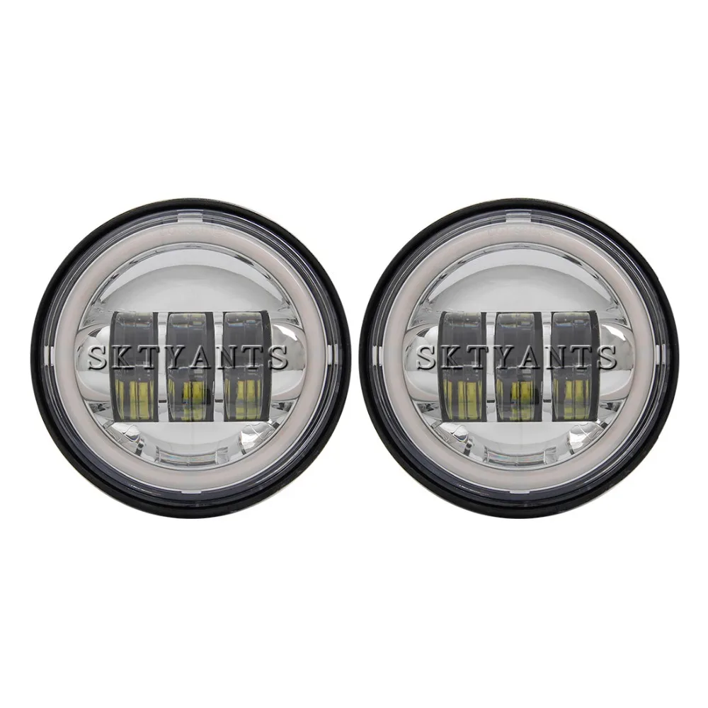 Из 2 предметов 4 5 дюйма LED Противотуманные фары светильник s желтый DRL Ангельские