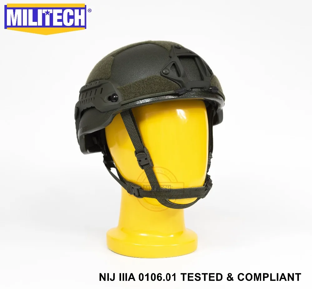 ISO Certified NIJ Level IIIA 3A Militech OD 2019 ARC Mid Cut Bulletproof Sentry XP Aramid Ballistic Helmet With 5 Years Warranty