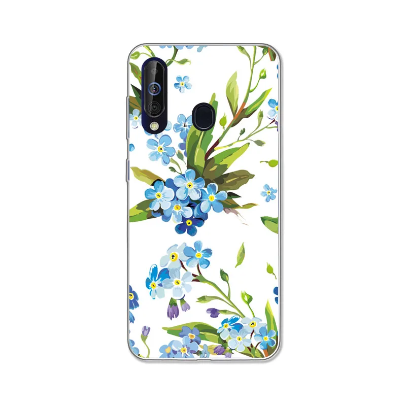 Чехол для samsung Galaxy A60 силиконовая симпатичная Роза мягкая задняя крышка из ТПУ