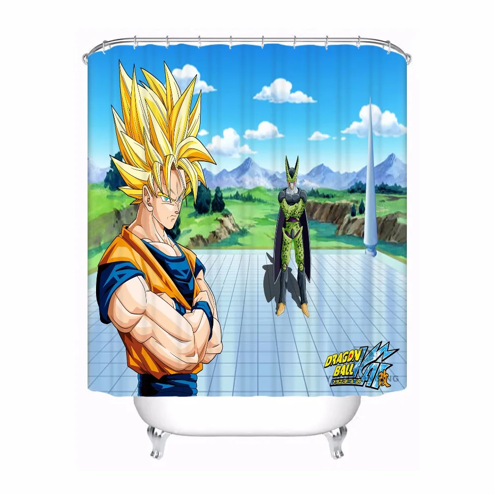 Пользовательские водонепроницаемые занавески для душа Dragon Ball Z Goku и Gohan аниме печать декор для ванной комнаты различные размеры#180324-01-04