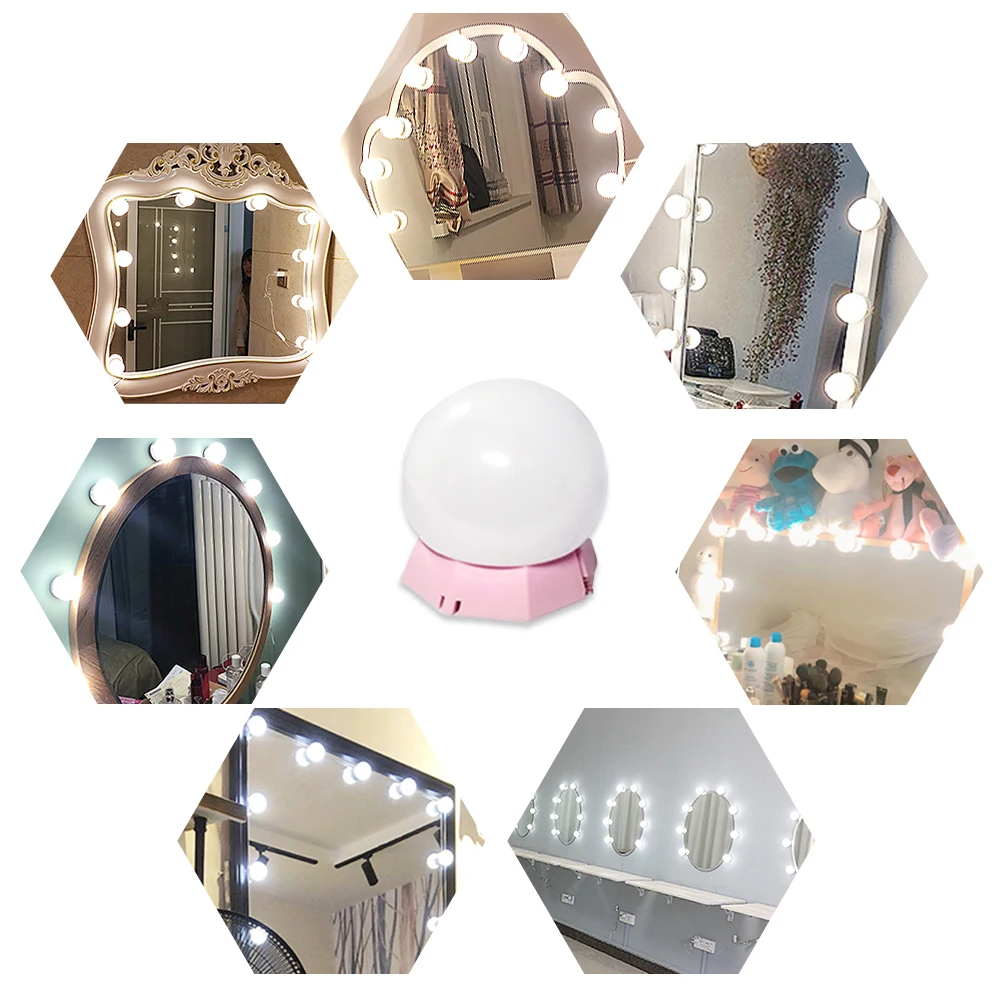 Anpro 5V Светодиодный светильник для макияжа usb зарядка туалетный столик с зеркалом