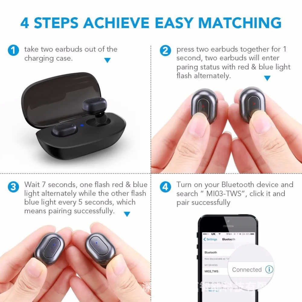 LONGET беспроводные Bluetooth наушники маленькие Беспроводные с микрофоном и зарядкой