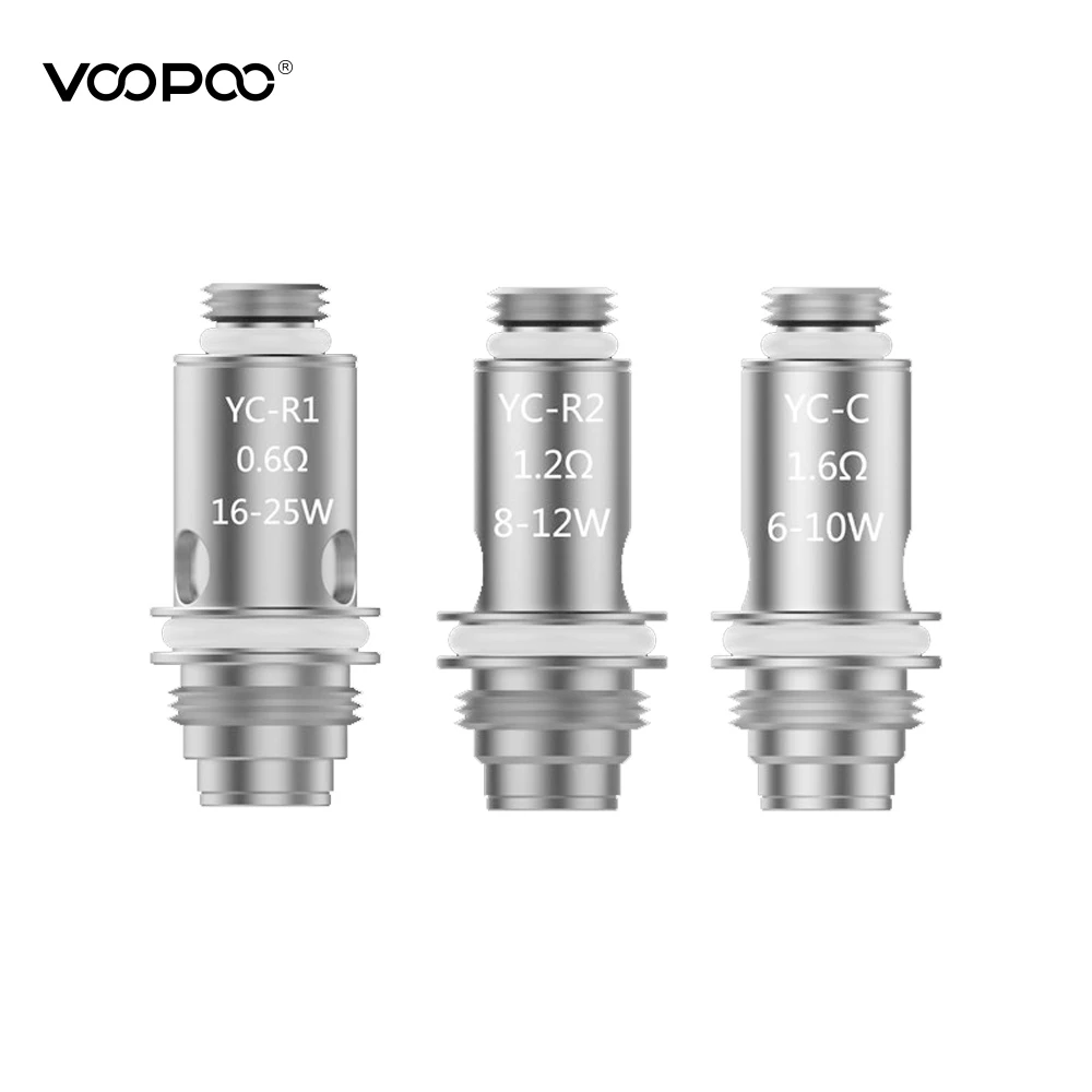 5 шт./упак. VOOPOO Finic катушки YC R1 0.6ohm R2 1.2ohm C 1.6ohm Fit Voopoo FINIC 16 AIO 20 Kit электронная