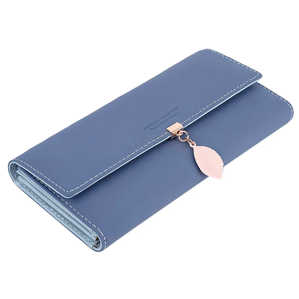 Dark Blue Женский модный длинный стильный студенческий кошелек для карт, Многофункциональный складной кошелек для монет, сумочка на молнии, кошельки, клатч# R5 - Цвет: Dark Blue