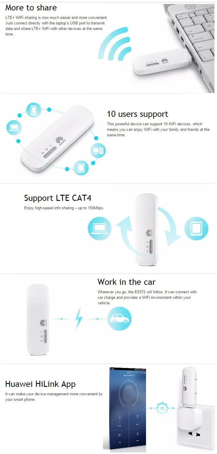 Разблокированный huawei E8372 E8372h-153 с антенной 150 Мбит/с 4G Wifi USB модем LTE Wifi ключ маршрутизатор Поддержка 10 Wifi пользователей huawei логотип