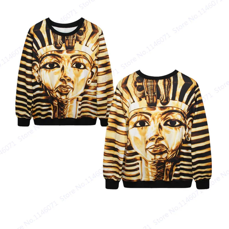 Осенние золотистые негабаритные тренировочные свитеры Great Pharaohs древних