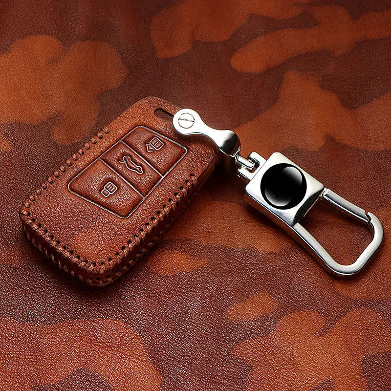 2019 износостойкий винтажный верхний слой кожаный чехол для ключей Новый VW Passat Lavida