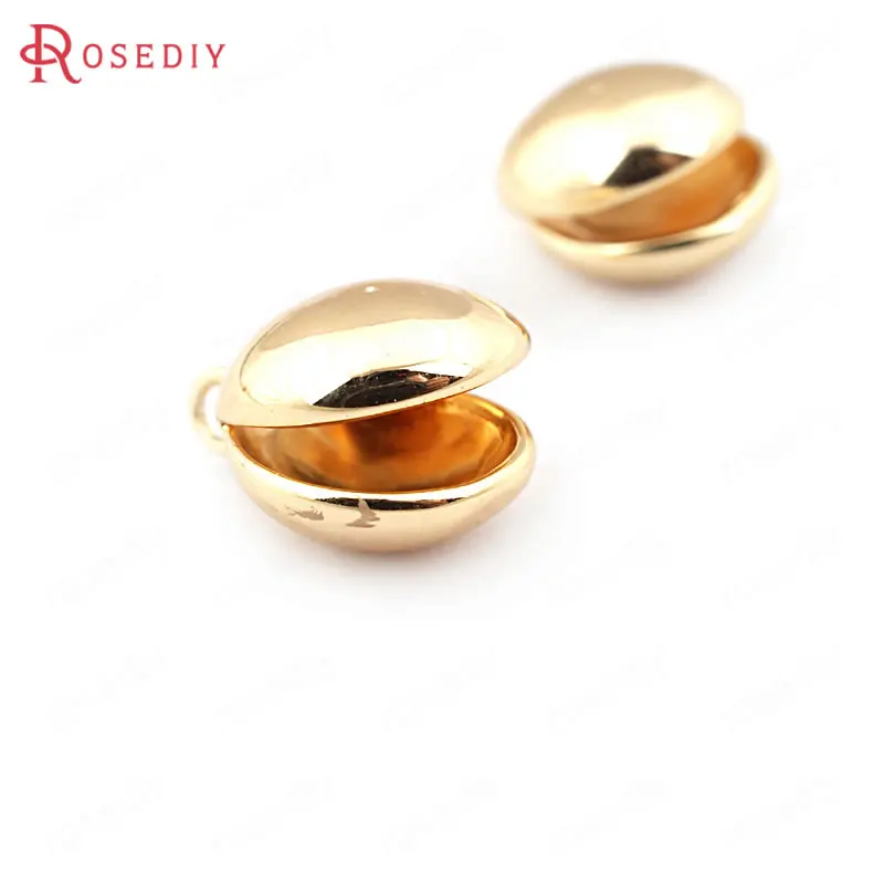 Латунные застежки с возможностью открытия цвет 24 каратного золота 6 шт. 33606*10 мм