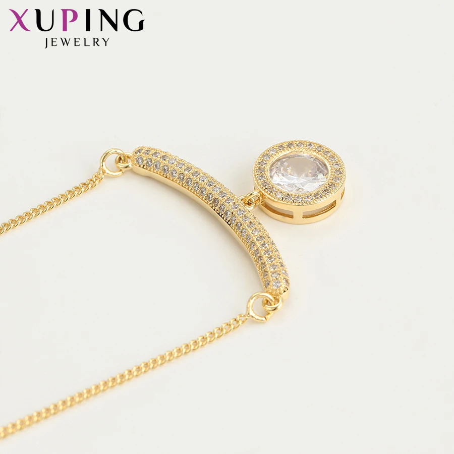Xuping Sweet for Girls Round Design Necklace Synthetic Cubic Zirconia Trendy Jewelry Black Friday Gifts 45288 | Украшения и