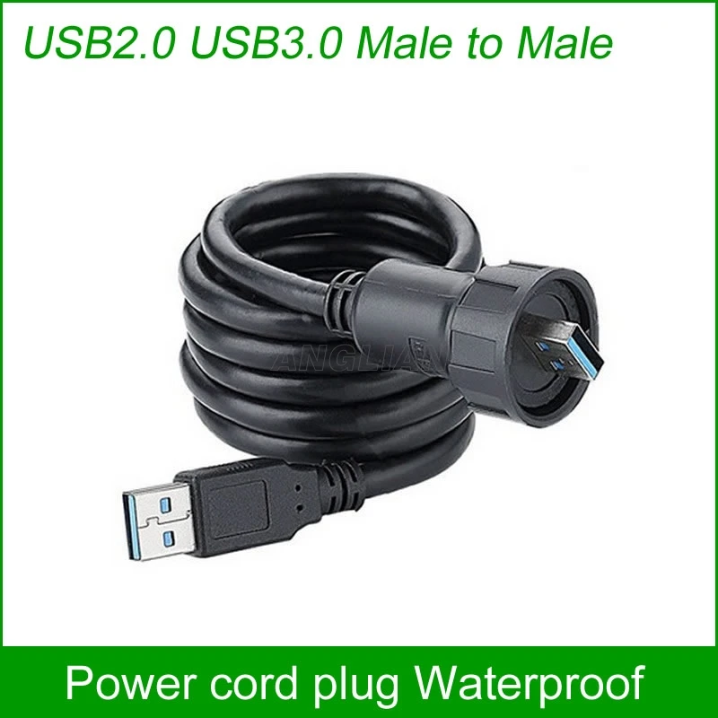 Водонепроницаемый USB разъем IP67 кабель питания 1 м 2 0 USB3.0 Удлинительный с разъемом