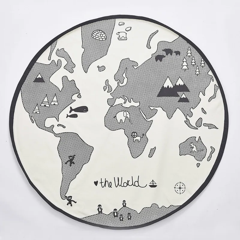 Эллиптический диаметр 135 см игровой коврик карты ползающее одеяло для младенцев