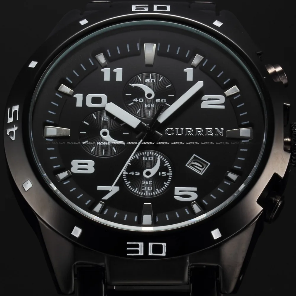 Часы наручные CURREN Мужские кварцевые люксовые брендовые модные повседневные
