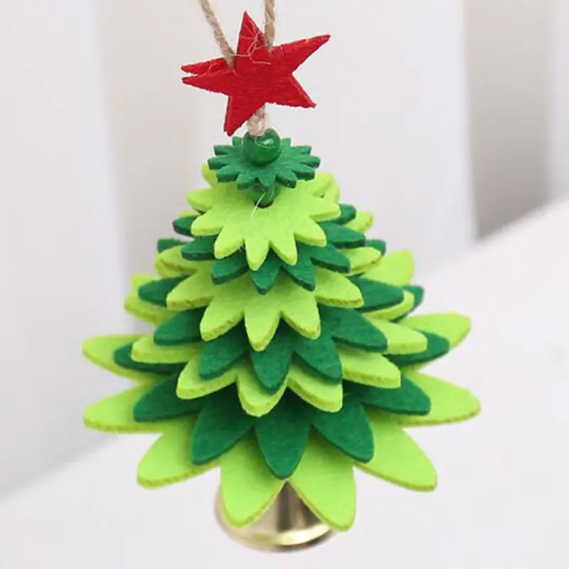 Креативные 1 шт колокольчики в форме рождественской елки нетканые
