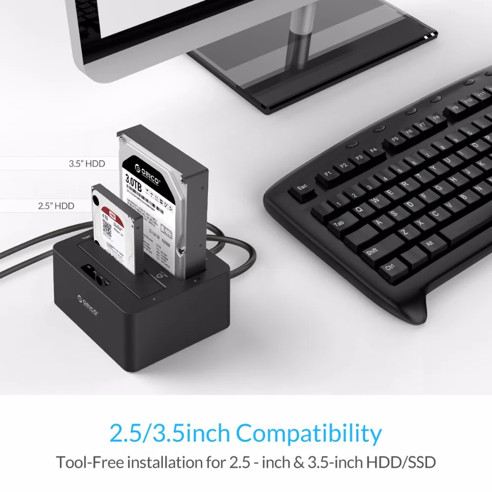 Док станция ORICO 6629US3 C для внешних жестких дисков с 2 отсеками SATA на USB3.0 5/HDD