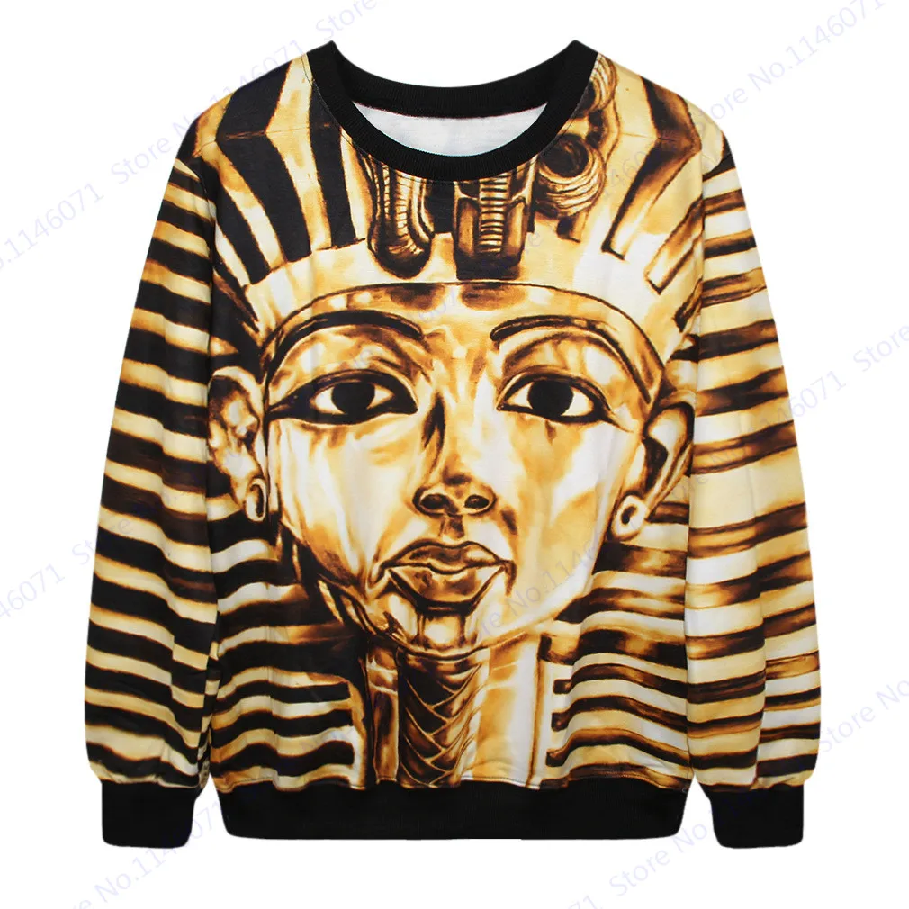 Осенние золотистые негабаритные тренировочные свитеры Great Pharaohs древних