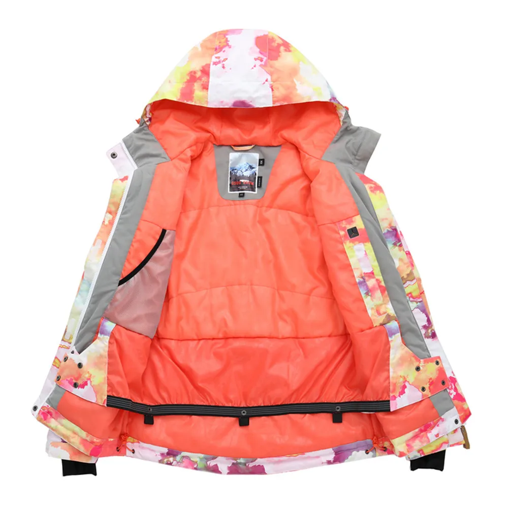 GSOU зимняя Брендовая женская лыжная куртка водонепроницаемая утепленная для