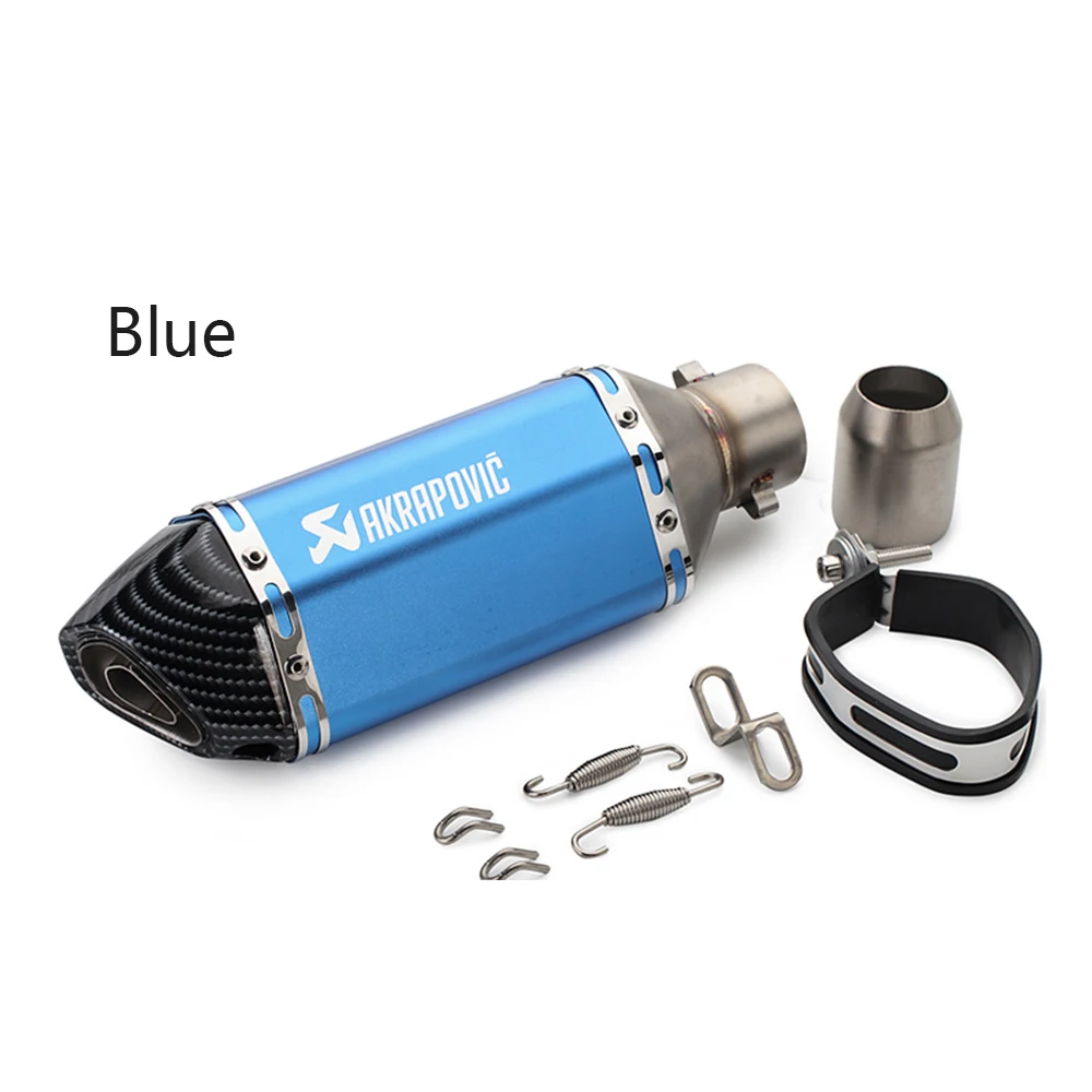 Blue Akrapovic выхлопная труба мотоцикла дБ убийца для honda shadow 600 suzuki gsxr 600 honda cbf 125 suzuki gsx s 750 yamaha r1 - Цвет: Blue