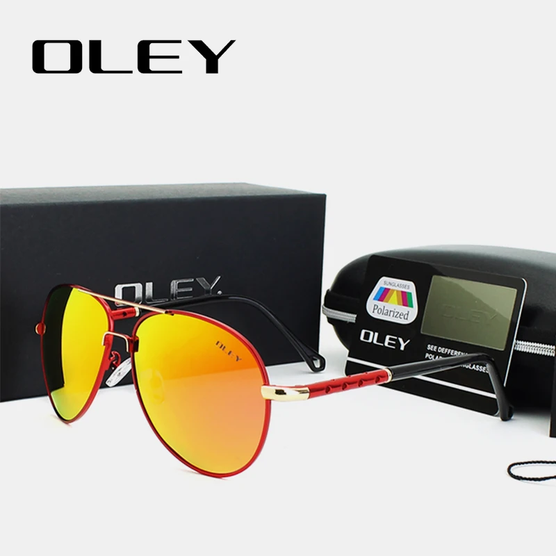 OLEY унисекс синий зеркало солнцезащитные очки для женщин мужчин поляризационные