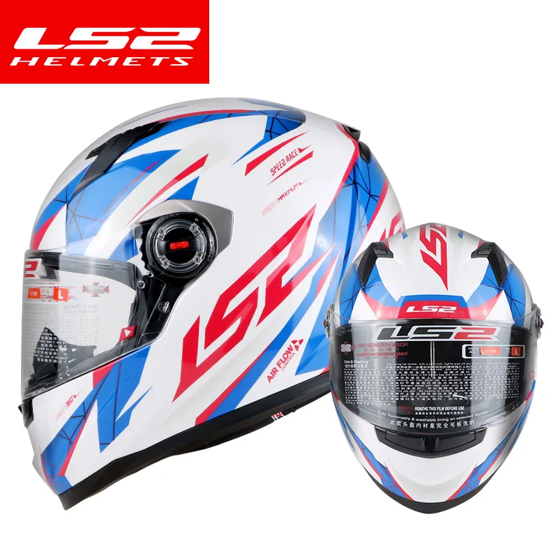 LS2 FF358 полный уход за кожей лица moto rcycle шлем Alex Barros moto cross racing casco moto capacete ls2 ECE утвержден - Цвет: Blue red ballistic