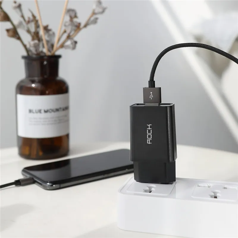 ROCK USB зарядное устройство 5V2A для iPhone X 8 7 универсальное мобильного телефона samsung